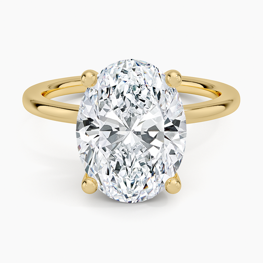 ecomposer-view with diamond shape-oval, ecomposer-metal type-yellow-gold-18k