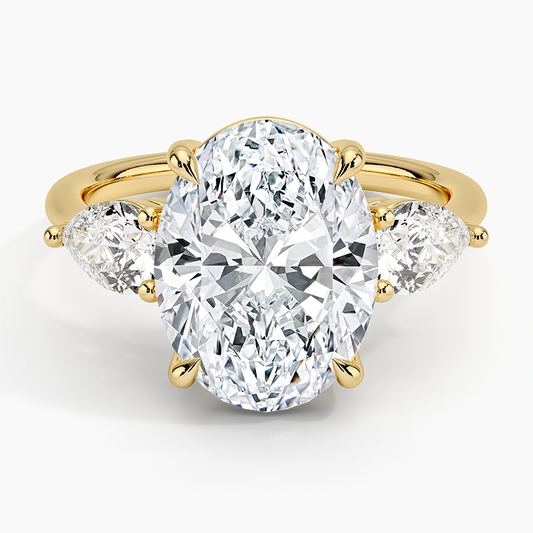 ecomposer-view with diamond shape-oval, ecomposer-metal type-yellow-gold-18k