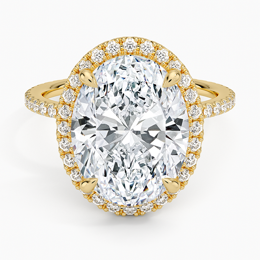 ecomposer-view with diamond shape-oval, ecomposer-metal type-yellow-gold-18k