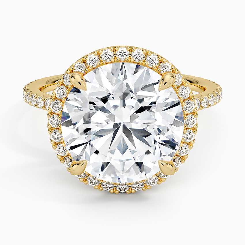 ecomposer-view with diamond shape-round, ecomposer-metal type-yellow-gold-18k