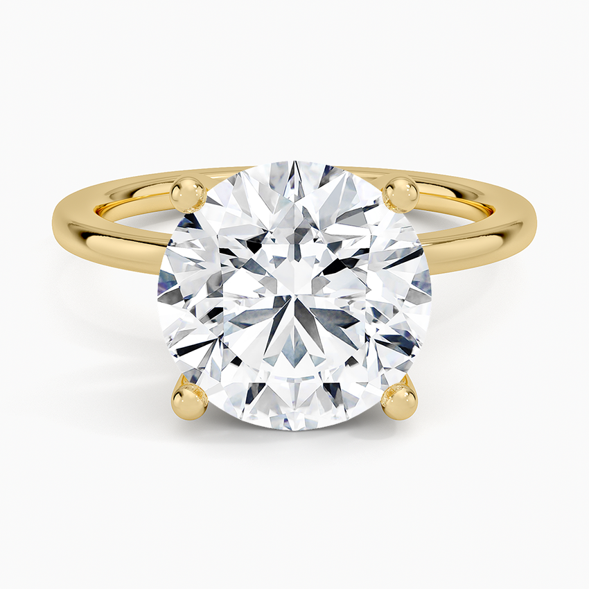 ecomposer-view with diamond shape-round, ecomposer-metal type-yellow-gold-18k