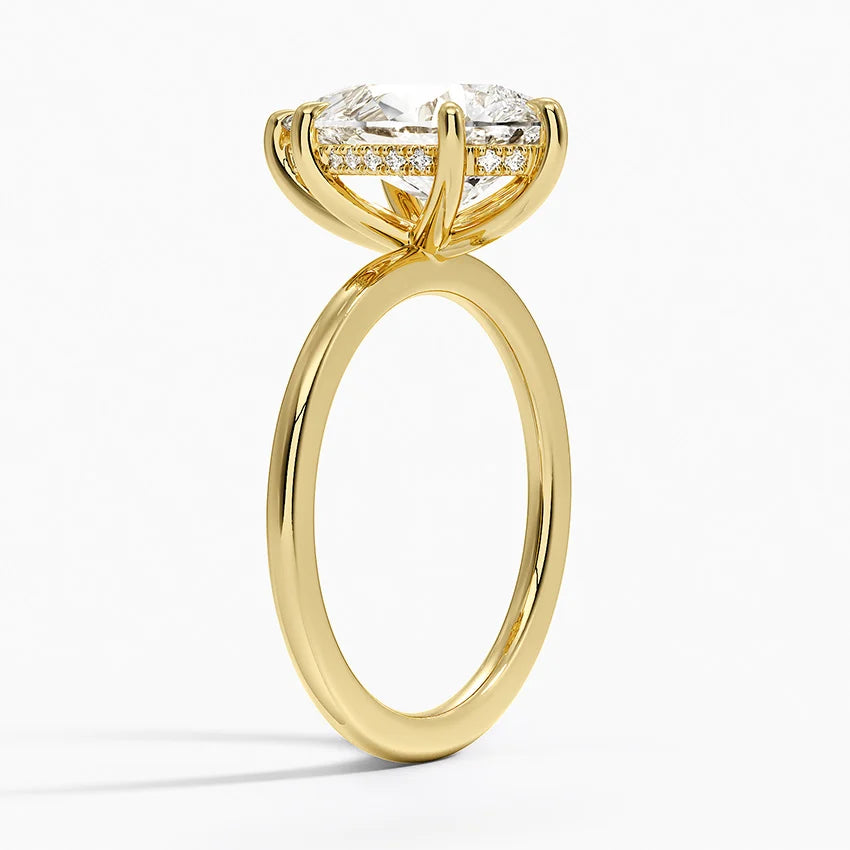 ecomposer-view with diamond shape-pear, ecomposer-metal type-yellow-gold-18k