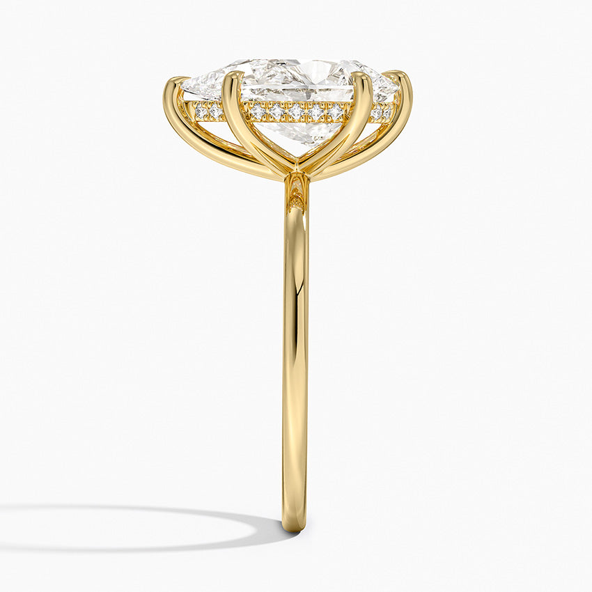 ecomposer-view with diamond shape-pear, ecomposer-metal type-yellow-gold-18k