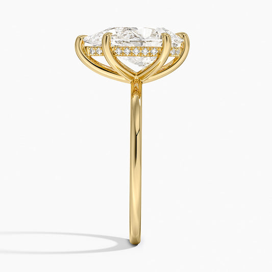 ecomposer-view with diamond shape-pear, ecomposer-metal type-yellow-gold-18k