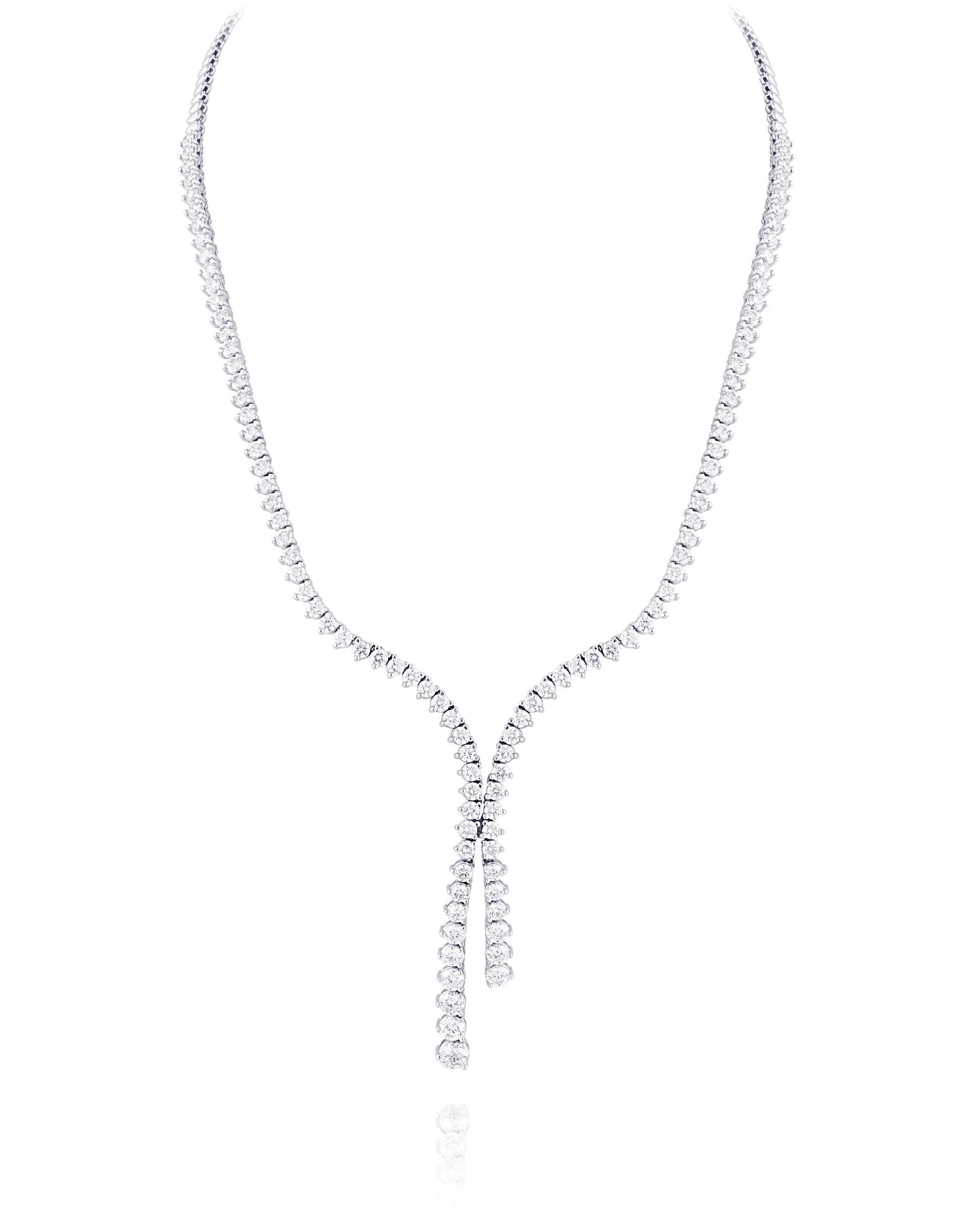 Necklace | White Gold | Bridal | Round | 10 ct